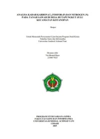 Analisa Kadar Karbon (C), Fosfor (P), Nitrogen (N) pada Tanah Sawah di Desa Hutapungkut Julu Kecamatan Kotanopan