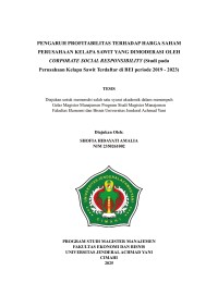 Pengaruh  Profitabilitas   terhadap  harga Saham  Perusahaan  Kelapa  Sawit  yang  Dimoderasi   oleh   Corporate  Social Responsibility (Studi pada Perusahaan Kelapa Sawit Terdaftar di BEi periode (2019-2023).
